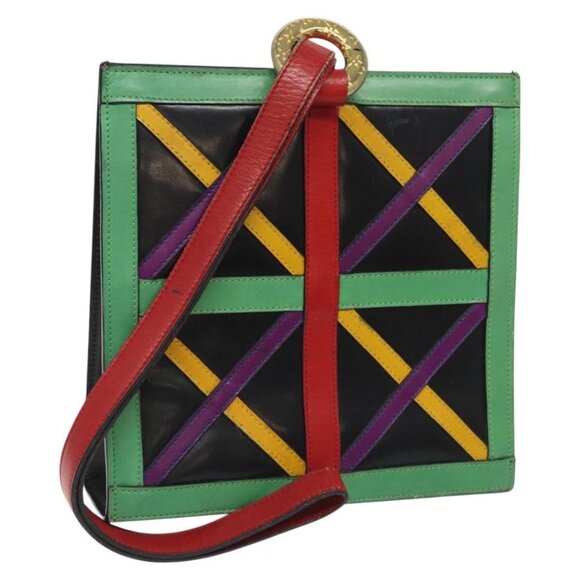 CELINE Shoulder Bag Leather Multicolor Auth 114456 - Picture 1 of 16